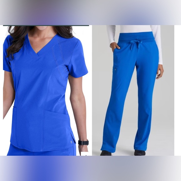 SET! EUC Barco One royal blue scrubs - size XS - Picture 1 of 7